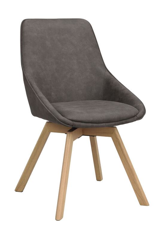 Rowico Home Alison tuoli tummanharmaa mikrokuitu/tammijalat